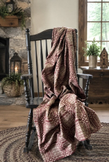 NORMANDY RED/TAN THROW *NEW*